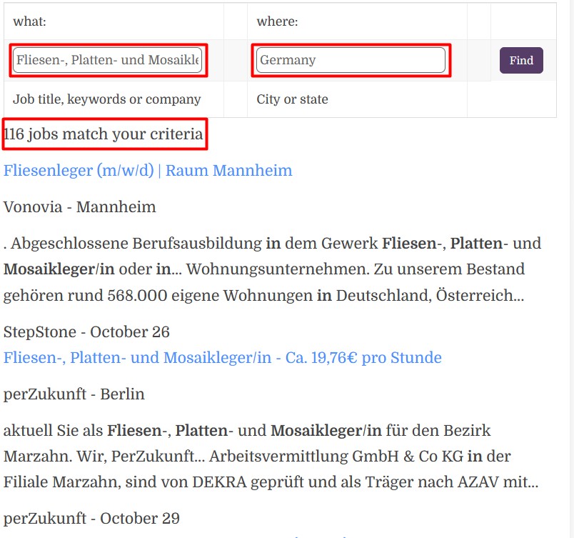 Tiles, Slab & Mosaic Installer Ausbildung in Germany