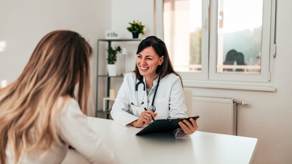 Female Doctor and Patient